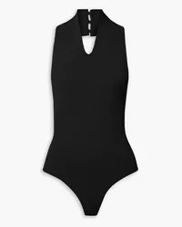 KHAITE Bafi ribbed stretch-knit halterneck bodysuit - Black Black