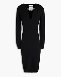 Moschino Chain-embellished wool midi dress - Black Black