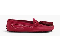 TOD'S Tasseled suede loafers - Pink Pink