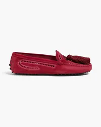 TOD'S Tasseled suede loafers - Pink Pink