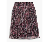 Joucas ruffled printed Lurex mini skirt - Black