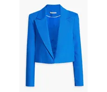 Alice Olivia - Denny cropped linen-blend blazer - Blue