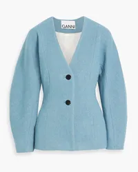 Ganni Wool-blend twill blazer - Blue Blue