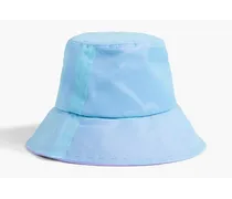 Striped linen-blend organza bucket hat - Blue