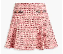 Metallic cotton-blend tweed mini skirt - Red
