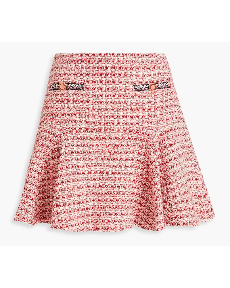 Maje Metallic cotton-blend tweed mini skirt - Red Red