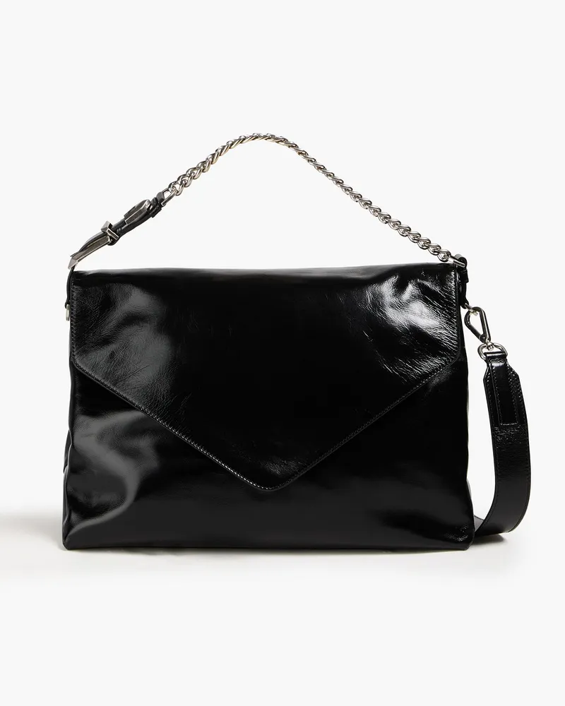 Alberta Ferretti Brushed-leather shoulder bag - Black Black