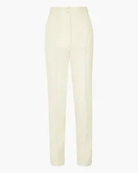 Giuliva Heritage Collection Dorothea silk-trimmed wool tapered pants - White White