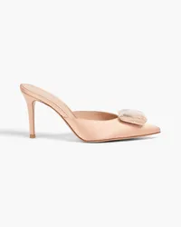 Gianvito Rossi Jaipur crystal-embellished satin mules - Pink Pink