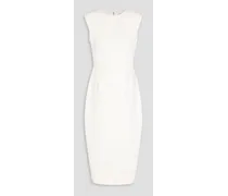 Crystal-embellished crepe midi dress - White