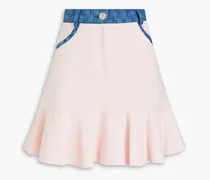 Polene fluted bouclé-tweed mini skirt - Pink