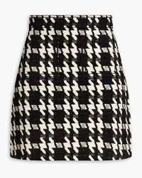 Sandro Houndstooth cotton-blend tinsel mini skirt - Black Black