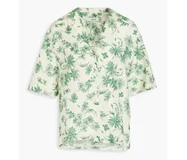 Bourget floral-print linen-blend shirt - Green