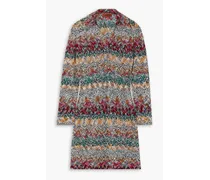 Metallic crochet-knit mini dress - Multicolor