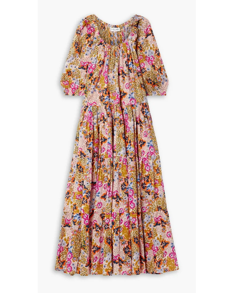 APIECE APART Tilton tiered floral-print cotton-voile maxi dress - Multicolor Multicolor
