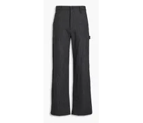 Pinstriped wool-blend tweed cargo pants - Gray