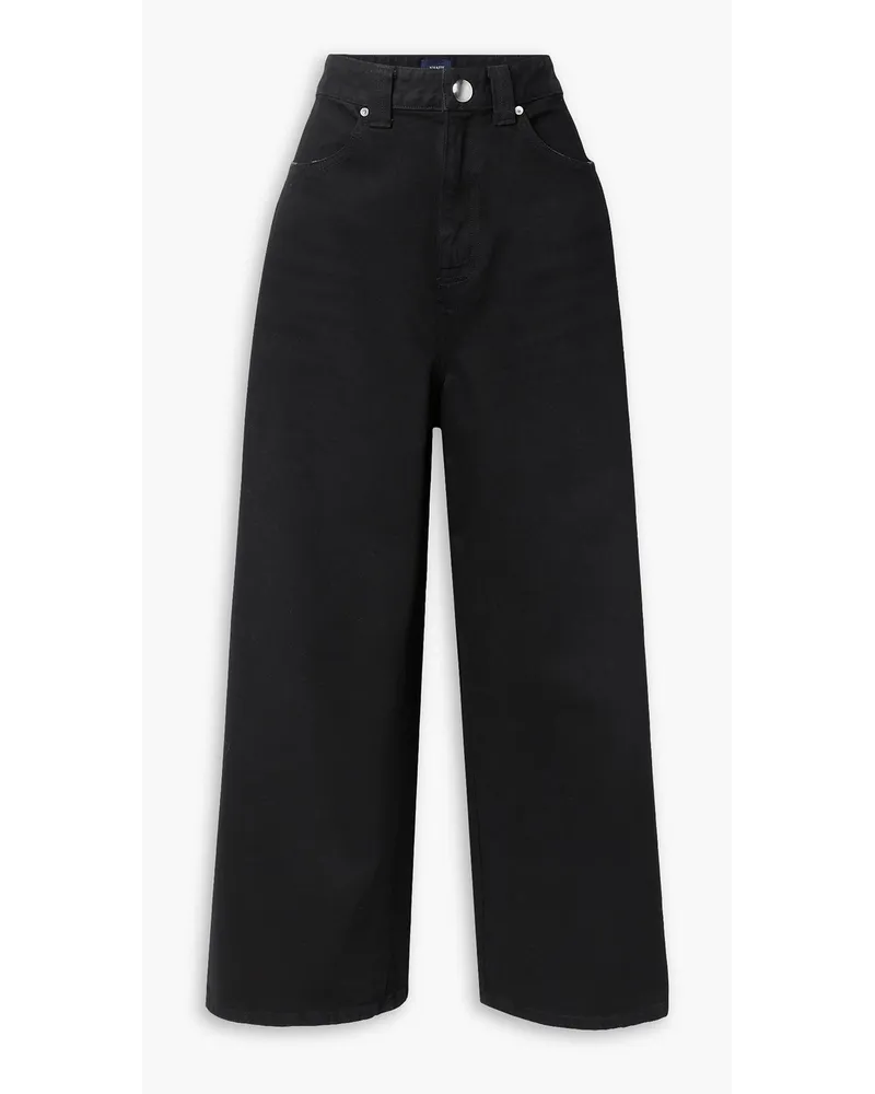 KHAITE Rapton studded high-rise wide-leg jeans - Black Black