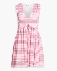 ATM Striped cotton-jersey mini dress - Pink Pink