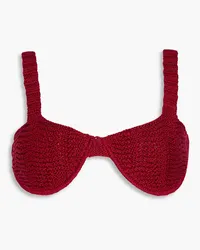 Savannah Morrow Valentina crocheted Pima cotton bra top - Burgundy Burgundy