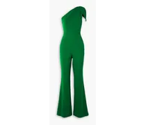 One-shoulder stretch-cady jumpsuit - Green