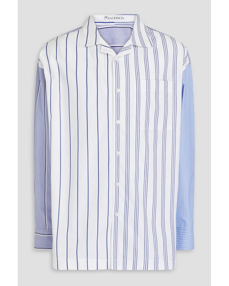 J.W.Anderson Striped cotton-blend poplin shirt - White White