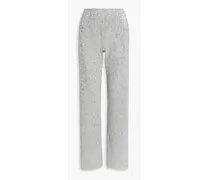 Markus sequined knitted straight-leg pants - Gray