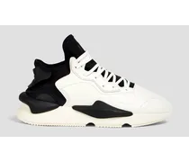 Kaiwa two-tone leather and neoprene sneakers - White
