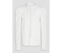 Floral-print cotton blouse - White