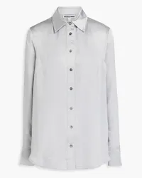 Solid and Striped The Oxford crinkled-satin shirt - Metallic Metallic