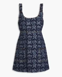 Etro Cotton-blend jacquard mini dress - Blue Blue