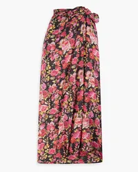 Onia Floral-print cotton-voile pareo - Black Black