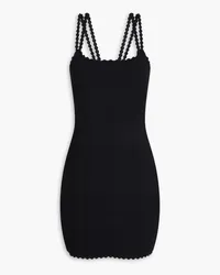 Victoria Beckham Scalloped stretch-knit mini dress - Black Black