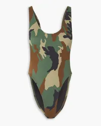 Norma Kamali Marissa camouflage swimsuit - Green Green