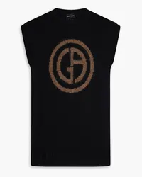 Giorgio Armani Jacquard-knit wool vest - Black Black