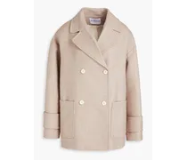 Double-breasted twill coat - Neutral