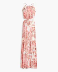 Melissa Odabash Arabella cutout printed voile maxi dress - Pink Pink