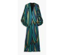 Printed jacquard maxi dress - Multicolor