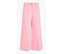 Wool-blend wide-leg pants - Pink