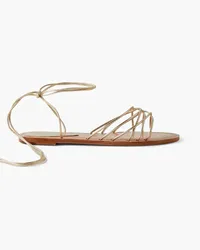 Porte & Paire Metallic leather sandals - Metallic Metallic