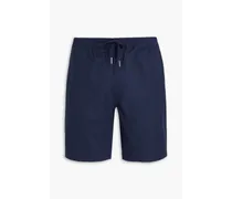 Gamma cotton-blend twill drawstring shorts - Blue