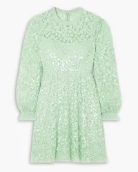 Needle & Thread Mirabelle ruffled sequin-embellished tulle mini dress - Green Green