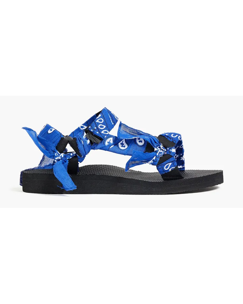 Arizona Love Trekky printed gauze-trimmed canvas sandals - Blue Blue