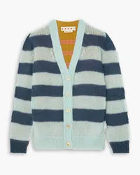 Marni Striped mohair-blend cardigan - Blue Blue