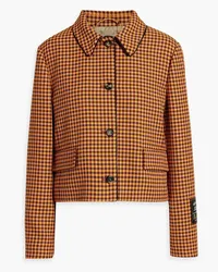 Marni Houndstooth tweed jacket - Orange Orange