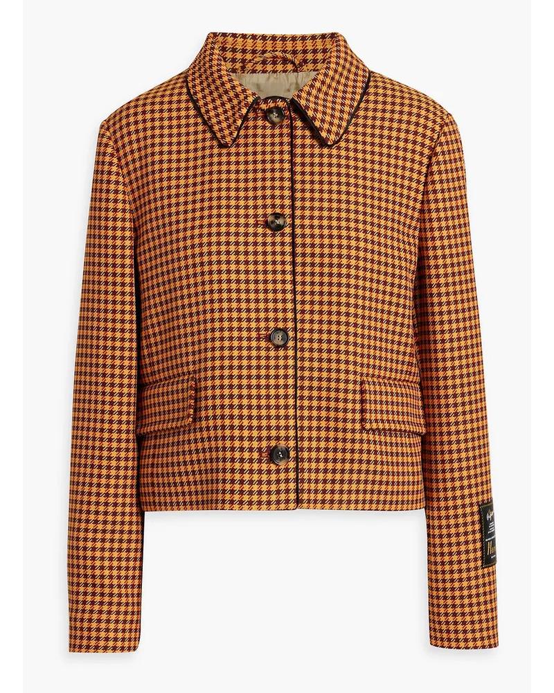 Marni Houndstooth tweed jacket - Orange Orange