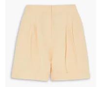 Electronics pleated linen shorts - Yellow