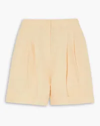 Le Kasha 1918 Electronics pleated linen shorts - Yellow Yellow