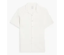 Cotton-blend seersucker shirt - White