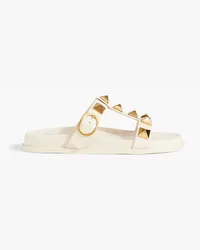 Valentino Garavani Roman Stud buckle-detailed leather sandals - White White