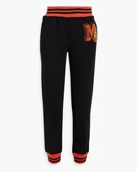 Moschino Appliquéd French cotton-terry track pants - Black Black